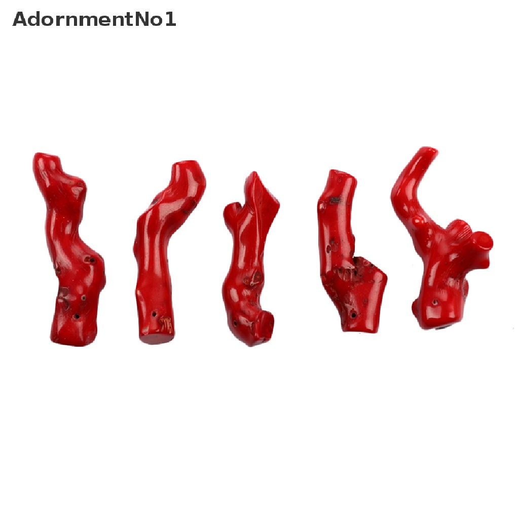 (AdornmentNo1) 5pcs / Set Liontin Batu Coral Alami Bentuk Asimetris Untuk Aksesoris Perhiasan Charms