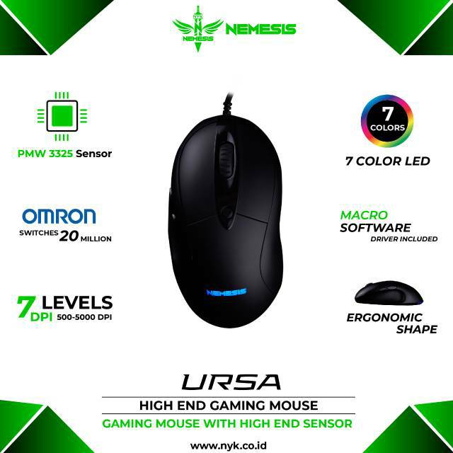 Nyk URSA Gaming Mouse Omron Switch