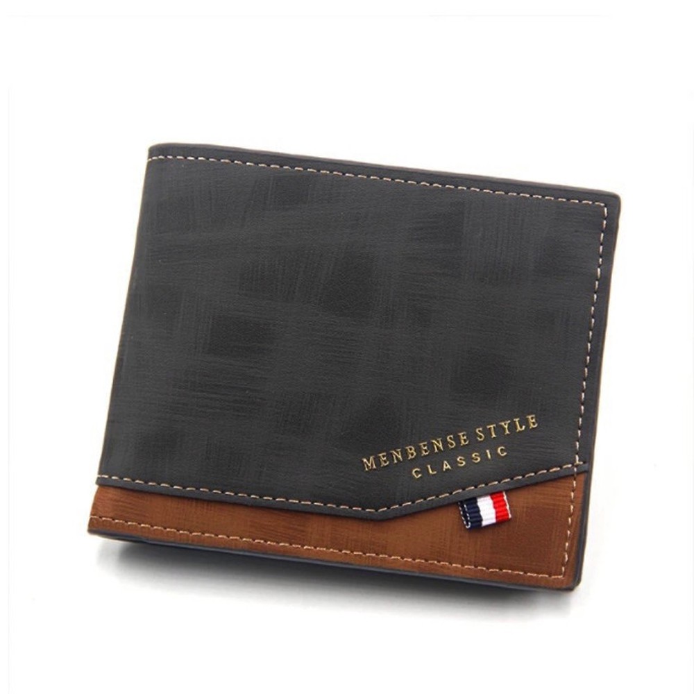 COD!! Dompet Pria Kombinasi Casual Dompet Kulit Suede Import Men Wallet Dompet Pendek B50