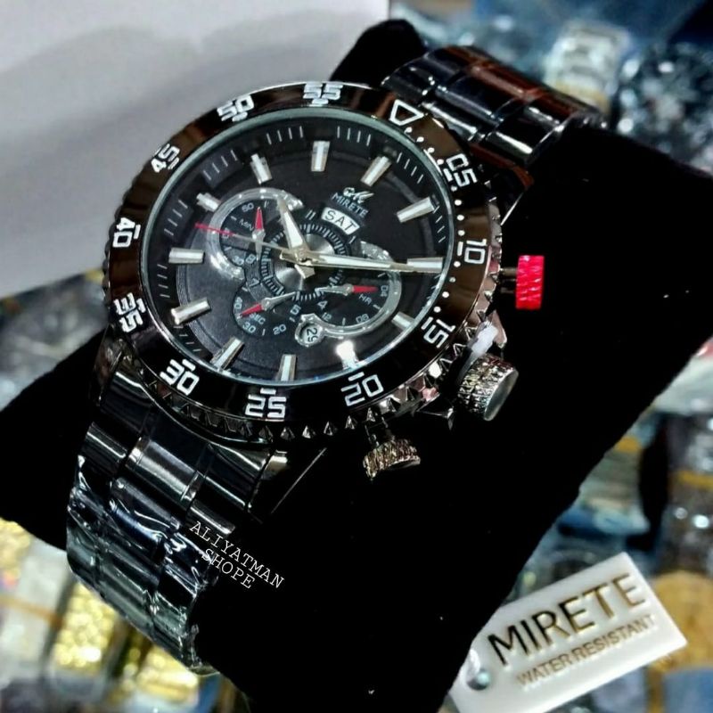 JAM MIRETE SPORT ORIGINAL RANTAI BAJA JAM IMPORT PRIA FITUR TANGGAL HARI_JAM TANGAN PRIA TAHAN AIR MIRETE