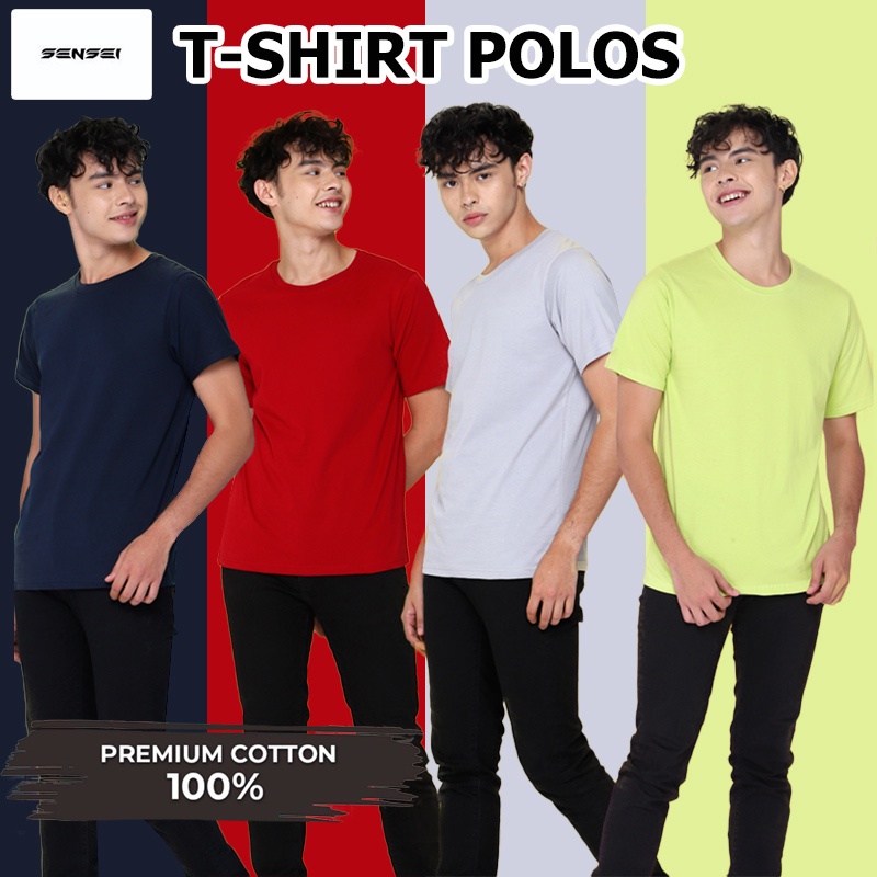 BEE - Kaos Polos Pria Sensei Lengan Pendek Baju T-Shirt 100% Cotton Original