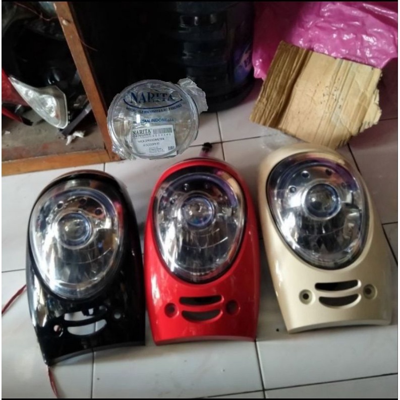 Tameng depan plus reflektor dan mika spedometer scoopy fi all warna