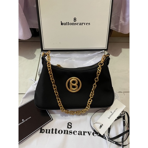 PRELOVED LIKE NEW LUANA BAG BUTTONSCARVES CHARCOAL