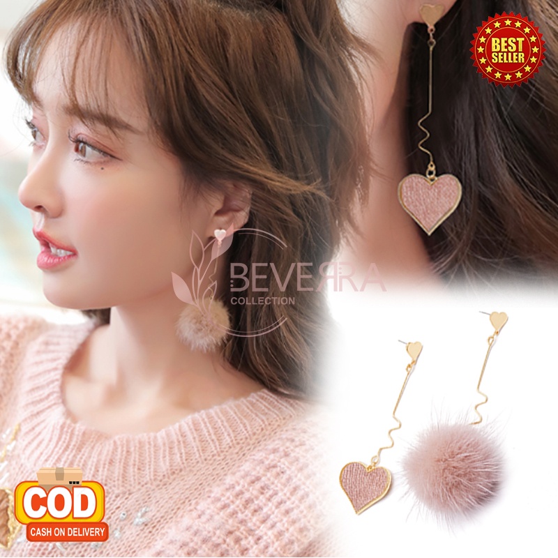 ANTING KOREA WANITA PANJANG TASSEL SWEETLOVE TITANIUM ANTING TUSUK GIWANG IMUT AKESESORIS ANT60