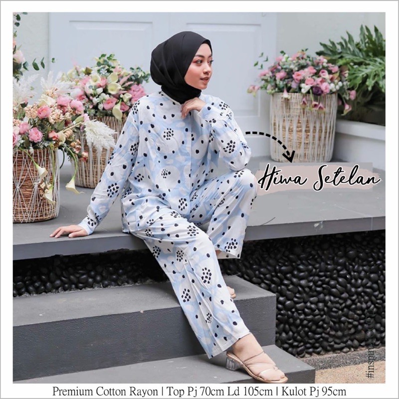Baju Setelan Motif Bahan Cotton Rayon Hiwa Setelan Original by Moana