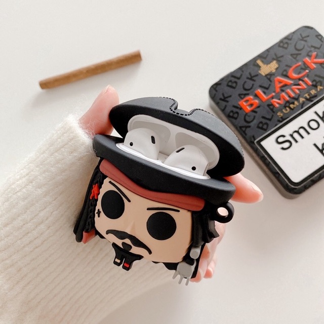 Case airpods Pro BajakLaut pirates lucu unik karakter JAck SPARROW JOHNY deep AIRPODS CASE 1 2 READy