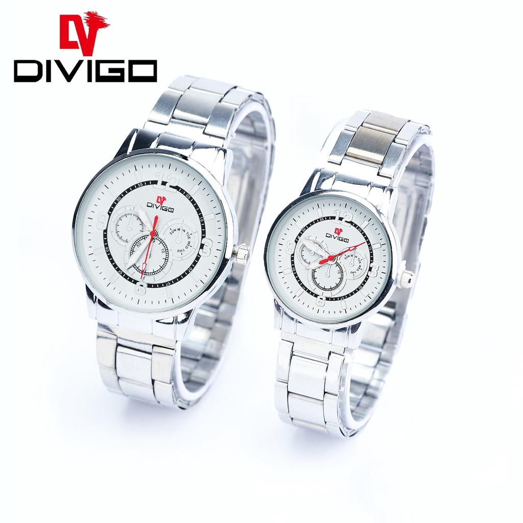 Jam Tangan Couple Divigo Analog Original Staintless 11392HTM