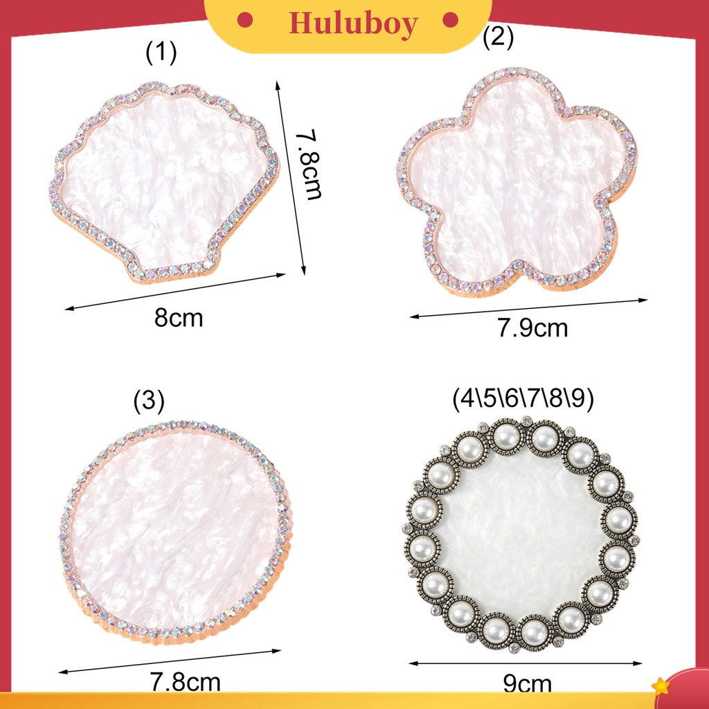 Huluboy Huluboy♡ Piring Nail Art Bahan Metal Motif Bunga Aksen Mutiara