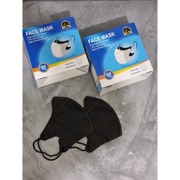 MASKER DUCKBILL BERGARIS 3 PLY PUTIH 1 BOX ISI 50 PCS