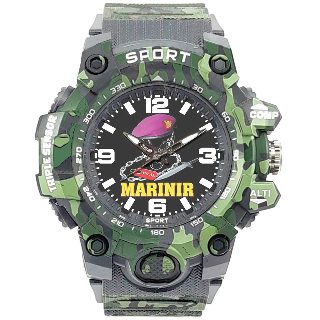 (EXCLUSIVE) JAM TANGAN CUSTOM MARINIR TNI-AL STRAP ARMY