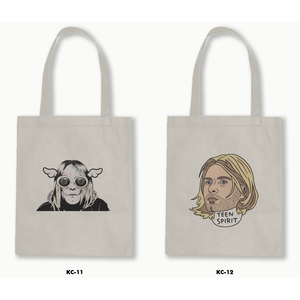 TOTE BAG BLACU - KURT COBAIN / NIRVANA 01