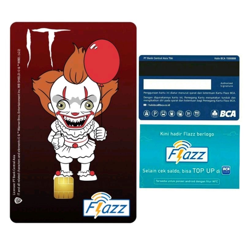 Flazz BCA Gen 2 /Gen2 - Edisi Karakter CHIBI Horror IT / BADUT PENNYWISE ORI /Like eTOLL eMONEY Tapcash or Brizzi