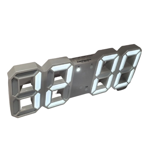 Jam Digital LED Putih  Alarm Meja Dinding Clock Taffware