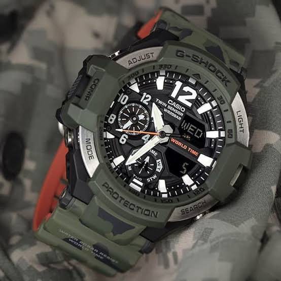 Jam Tangan Pria CASIO G-Shock GA 1100SC 3ADR Tali Rubber Analog Original