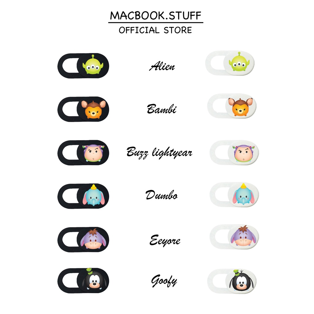 CUSTOM DISNEY PELINDUNG PENUTUP WEBCAM KAMERA COVER CAMERA DEPAN TSUM ALIEN BAMBI BUZZ DUMBO EEYORE GOOFY LAPTOP