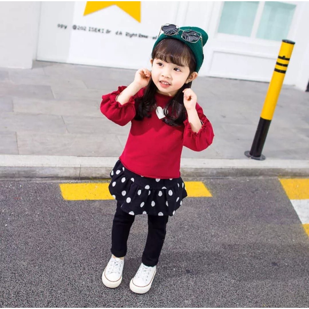 Setelan baju anak import KOREAN STYLE murah Set baju anak perempuan terbaru CLK onde643