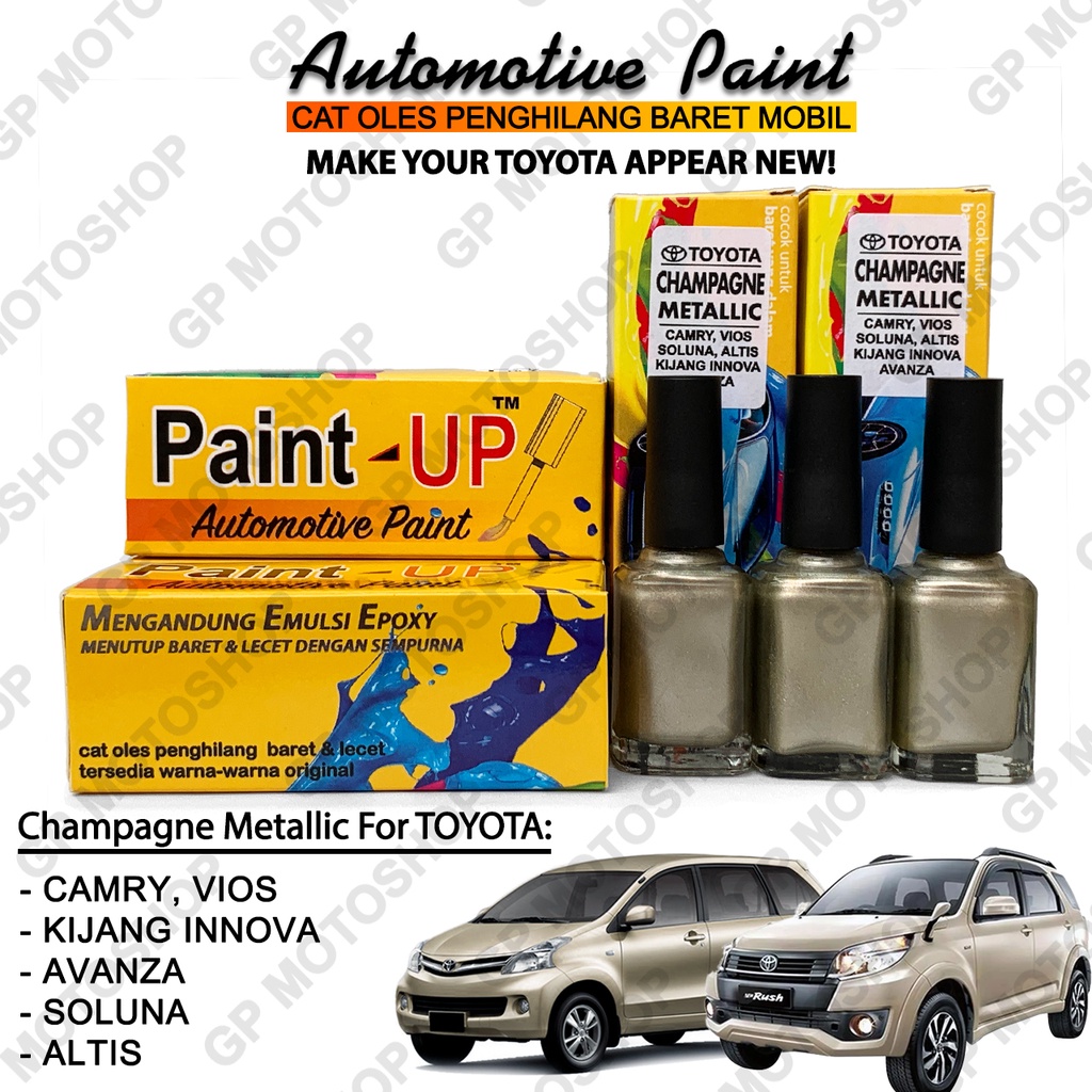 TOYOTA SILVER CHAMPAGNE METALLIC CAT OLES PENGHILANG BARET MOBIL LECET GORES CAT KUNING METALIK GOLD