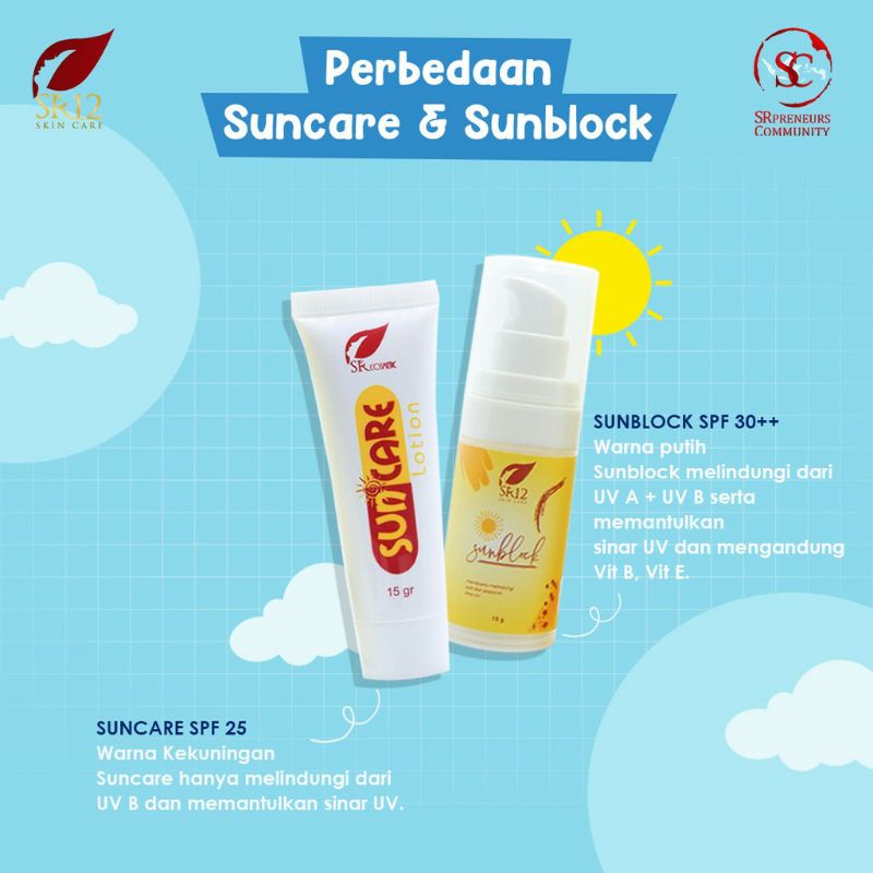 SUNBLOCK SR12/ SUNBLOCK SPF 30++/ SUNBLOCK WAJAH BPOM