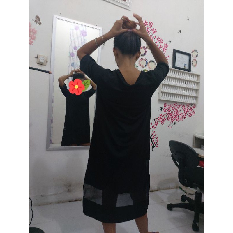 terusan wanita bahan kaos