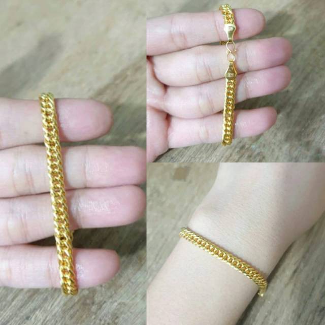 GELANG EMAS RANTAI HOLO DOUBLE