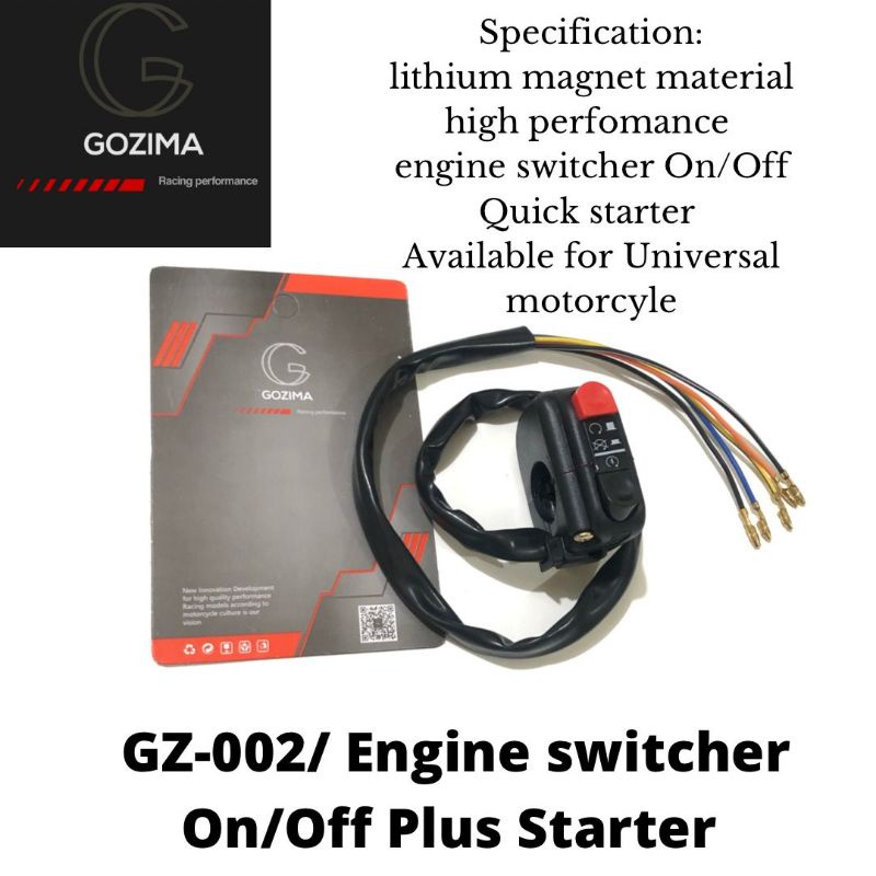 Saklar Starter On Off Universal motor hitam-merah