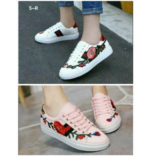  SEPATU  KETS  BUNGA WANITA  SNEAKERS REPLIKA GUCCI  FLOWER 