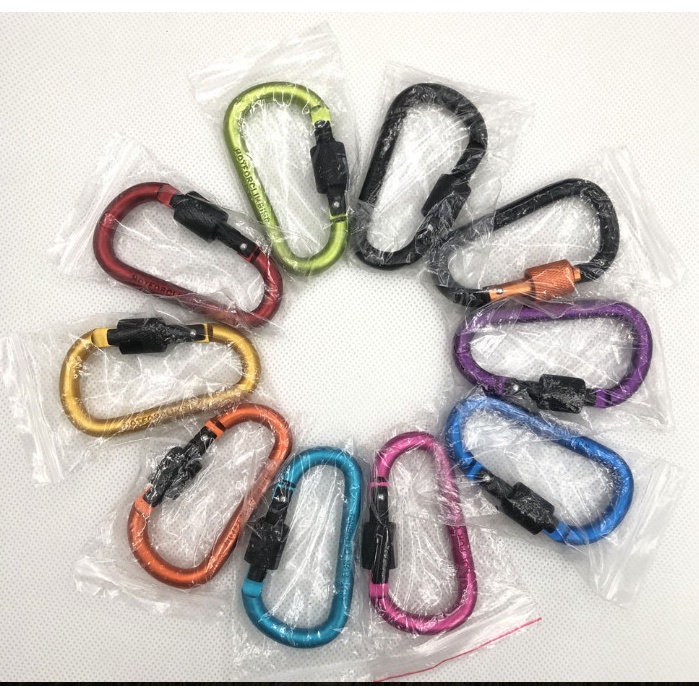 【Warna Dipilih】Quickdraw Carabiner Aluminium Alloy` Karabiner` Gantungan Kunci` Keychain Lock Buckle