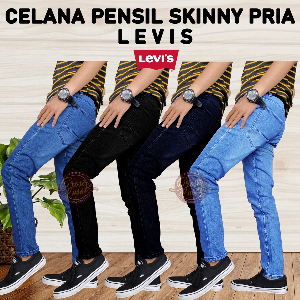 Celana Jeans LIVES Pensil Skinny Pria Size 27 - 38