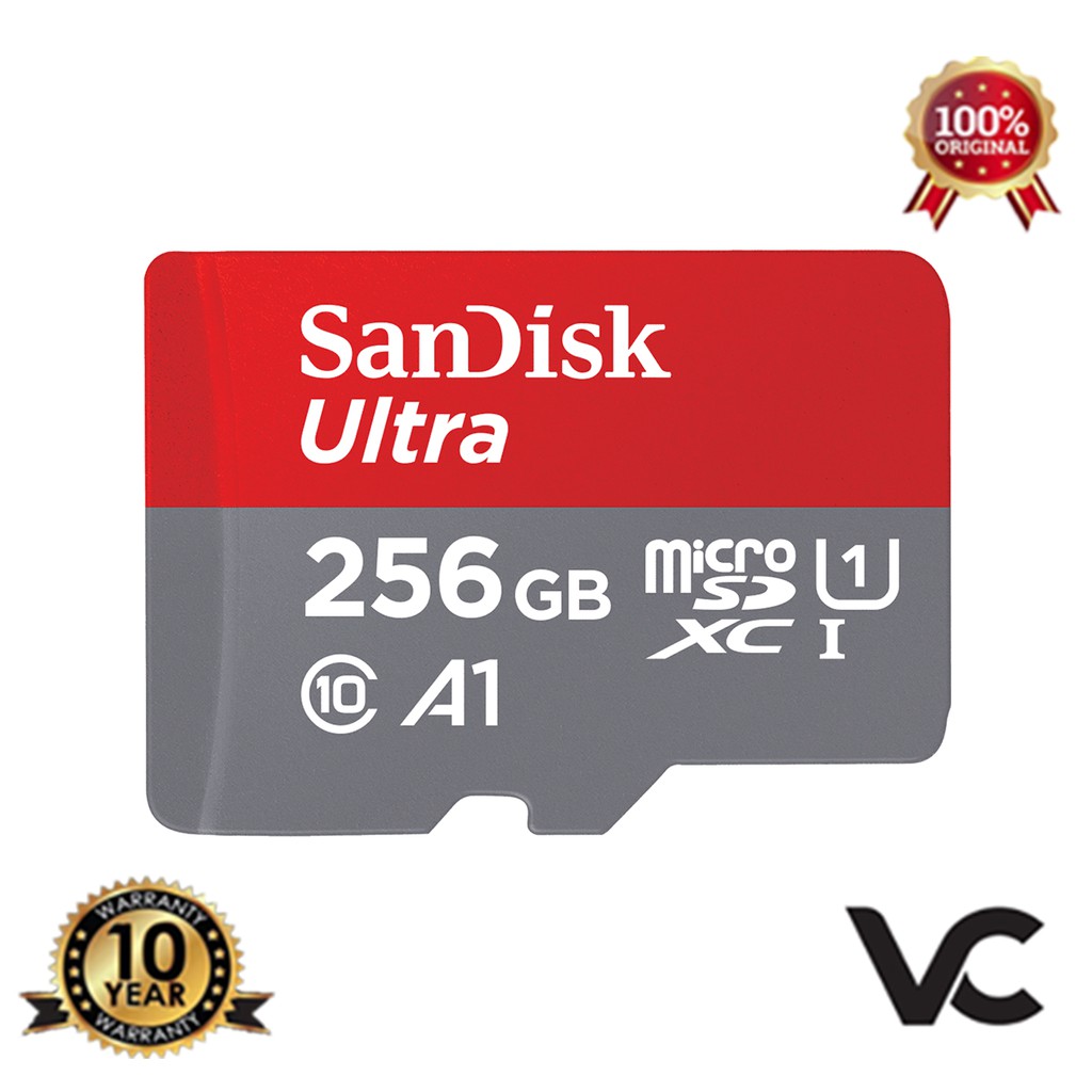 MicroSD SanDisk Ultra 256GB A1 Memory Card 256 GB Class 10 Micro SD 120MB/S MicroSDXC Kartu Memori