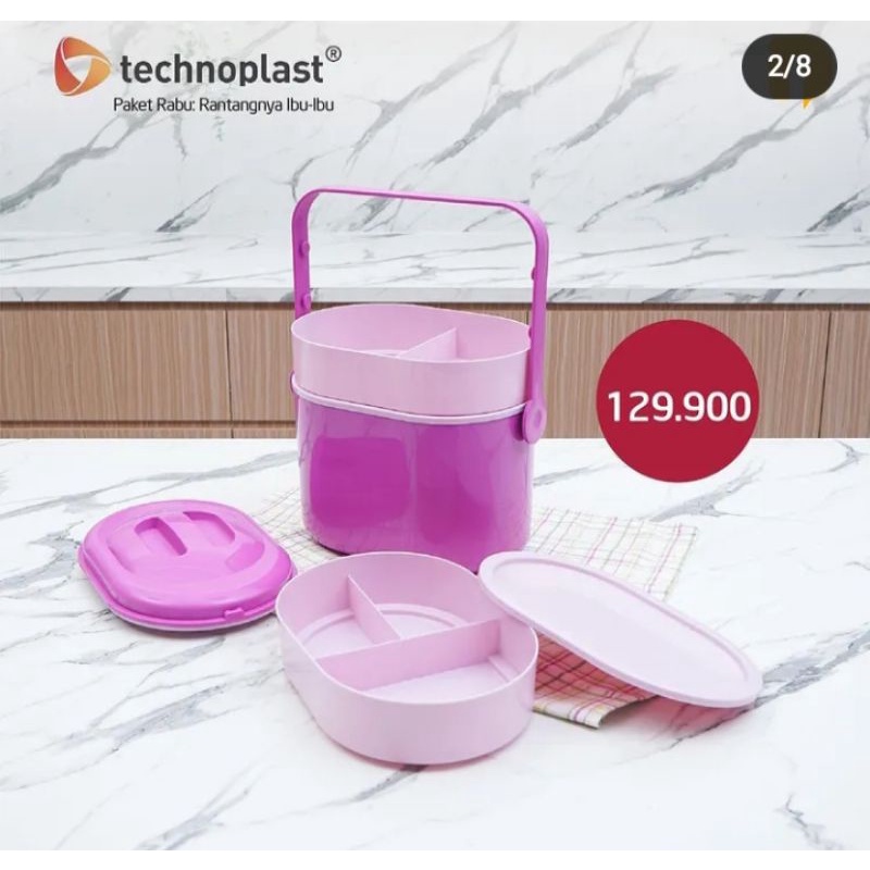 Technoplast Rantang Ibu-Ibu - Rantang Susun - Rantang Plastik  3 Susun