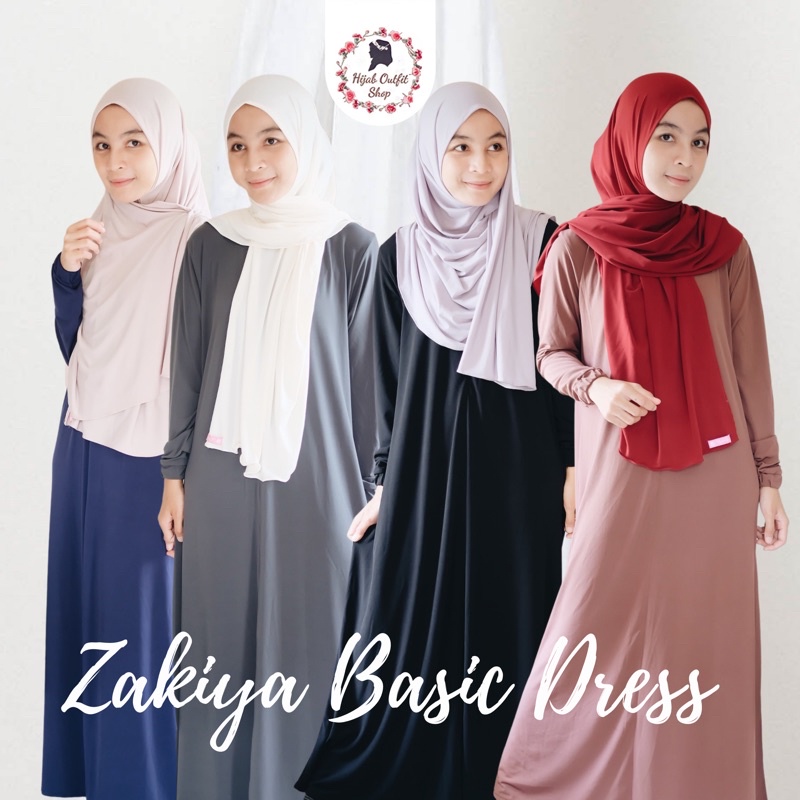 zakiya basic dress / gamis basic / dress polos