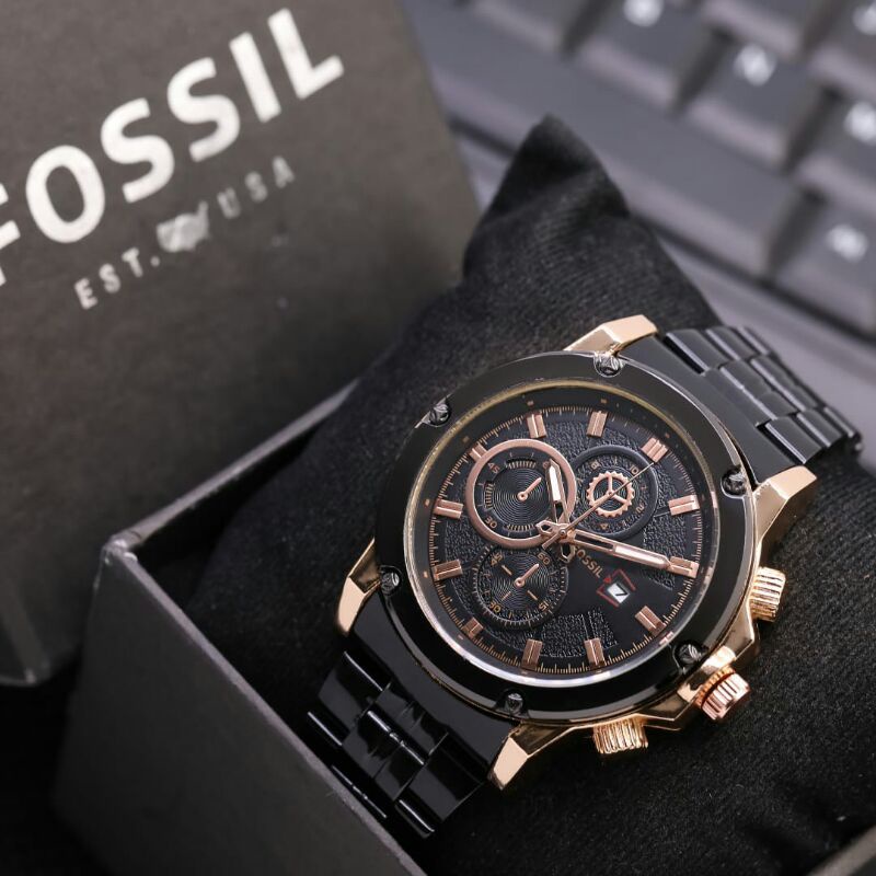 Best Seller Jam Tangan Pria Rantai Terbaru LS8509 Chrono Variasi Tanggal Aktif Free Box & Baterai ( 