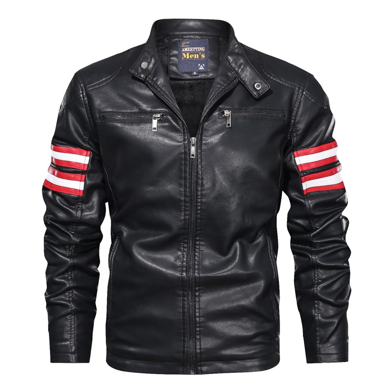 jaket pria semi kulit jaket motor touring kulit sintetis jaket musim dingin