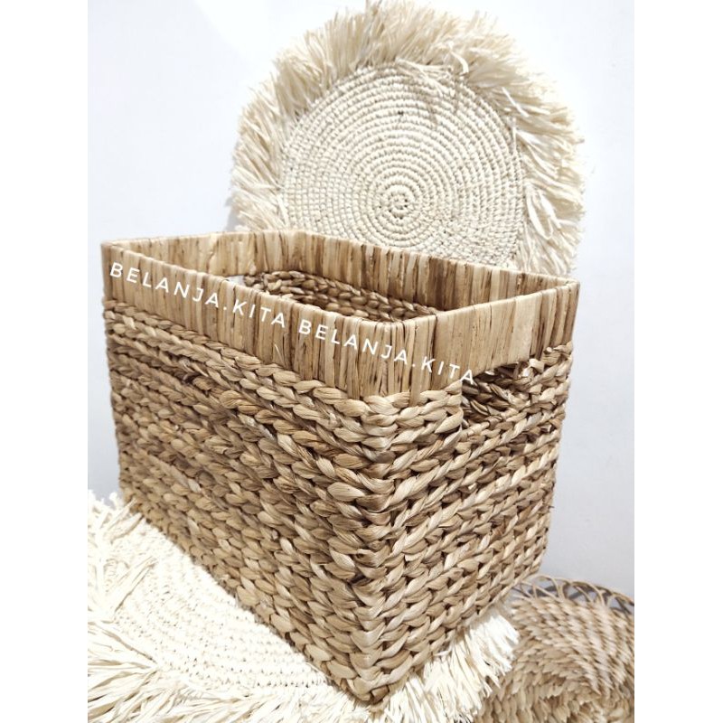 keranjang serbaguna enceng / box enceng serbaguna rangka besi