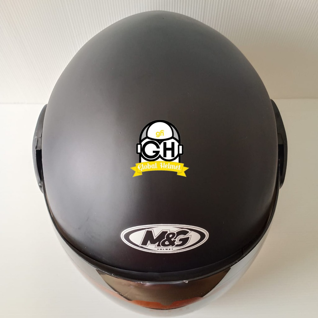 HELM EVOLUTION POLOS BLACK DOFF HALF FACE MODEL GM EVO