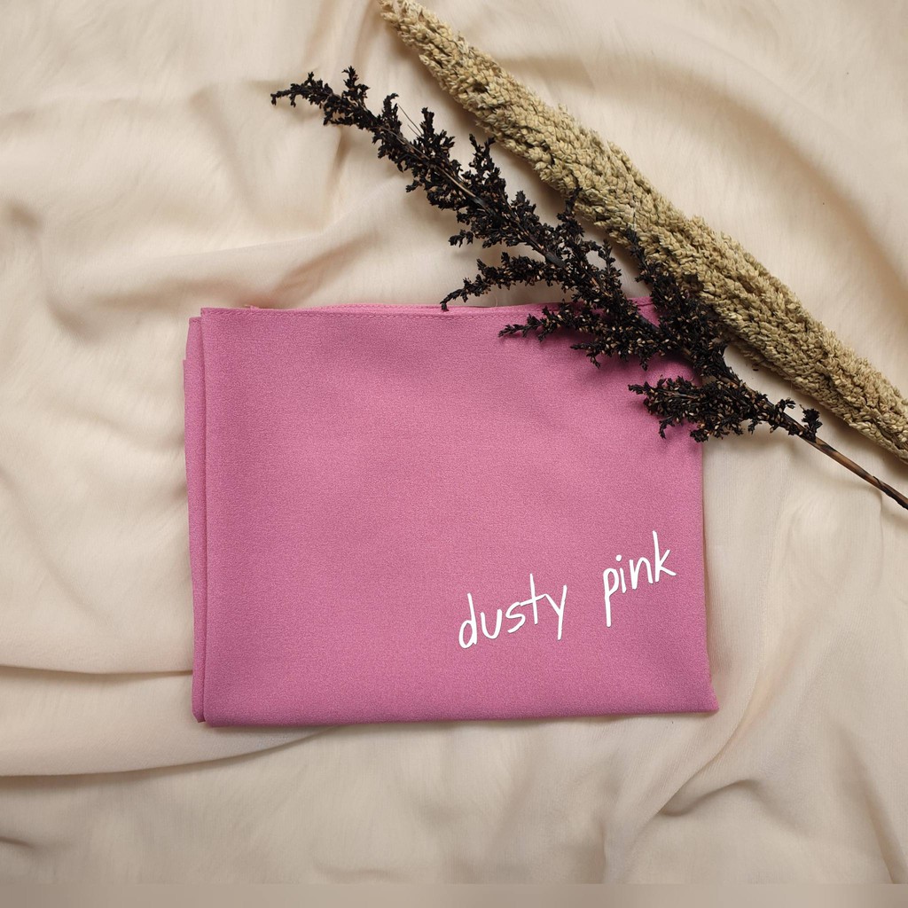 PROMO CUCI GUDANG Pashmina Diamond Stretch Italiano Ukuran 75x175 cm-Dusty Pink