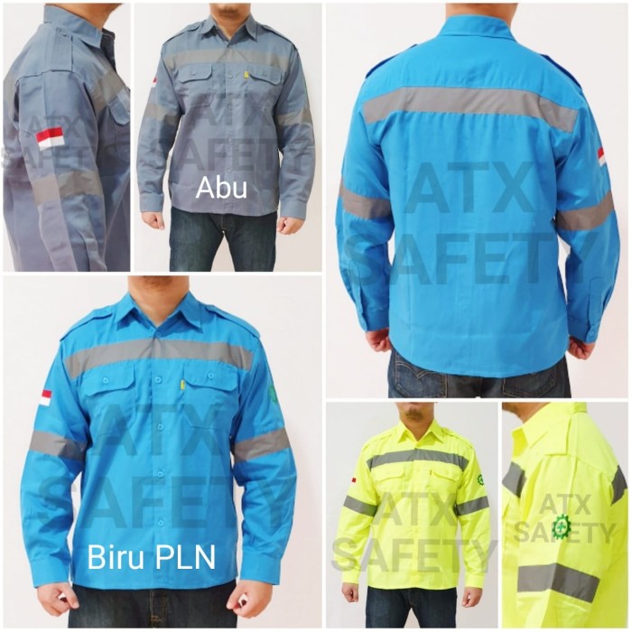 Wearpack Safety Baju Safety Baju Kerja ATX Bordir K3 dan Bendera - Merah, M