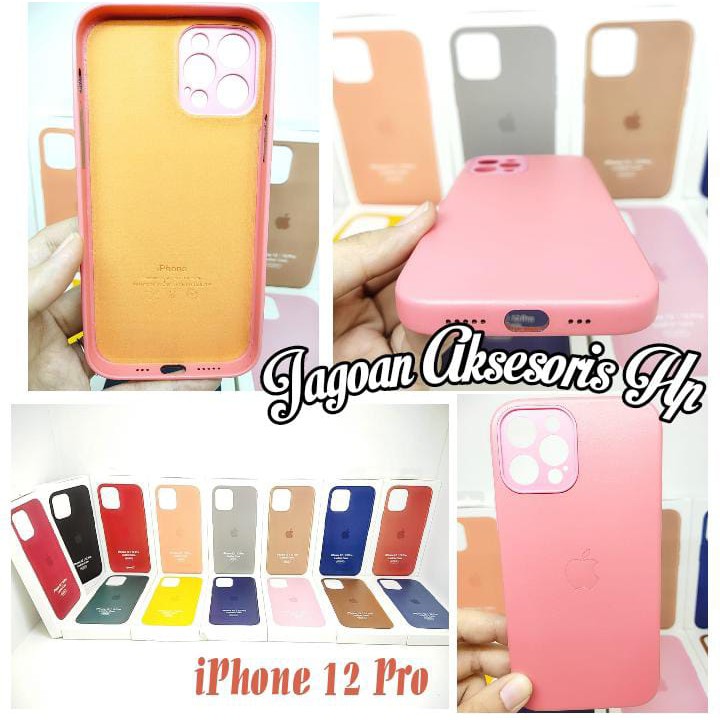 Leather Case iPhone 12 Pro 6.1 inchi Premium Softcase with Protection Camera ANTI SLIP