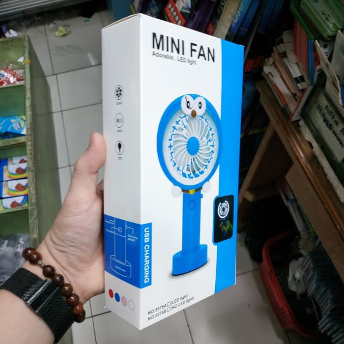 KIPAS TANGAN LAMPU LED MODEL KARAKTER MANTUL MURAH MERIAH