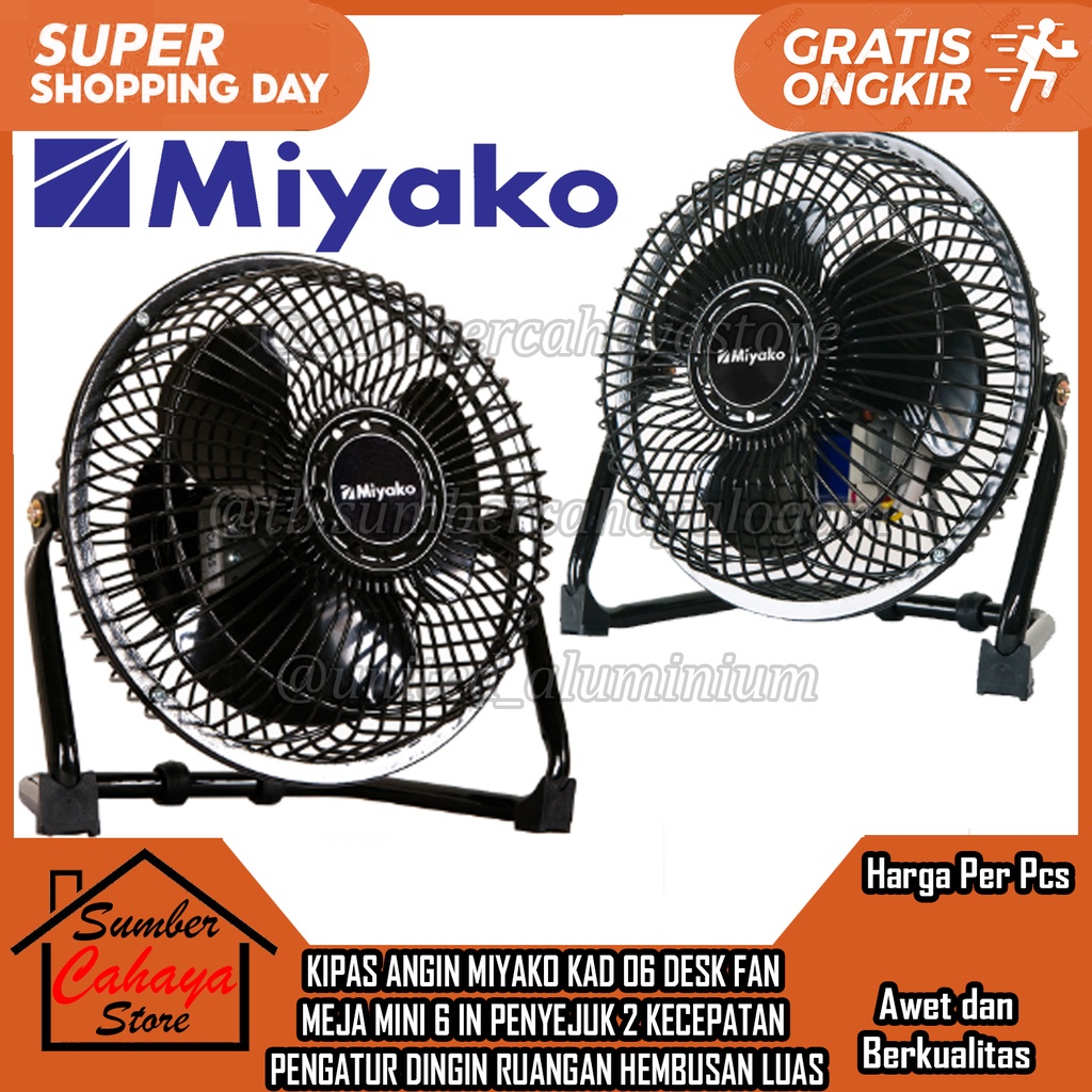 Jual Kipas Angin Miyako Desk Fan Kecil Miako Kad Inch Meja Deskfan Tombol Pengatur Angen