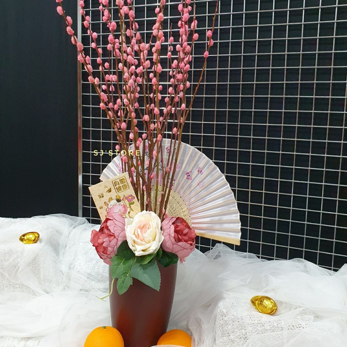 Hiasan bunga pussy willow imlek 2021