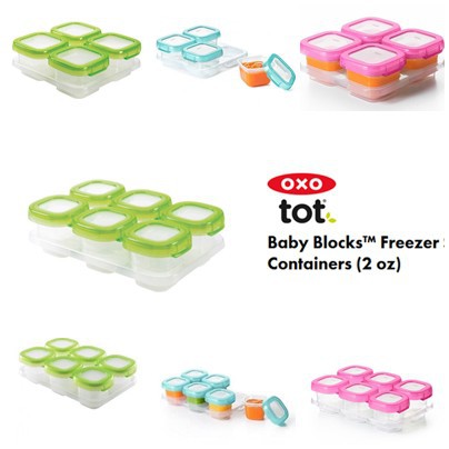 Oxo Tot Baby Blocks Freezer™ Storage Containers 60ml &amp; 120ml, Set 4 - 6 pcs