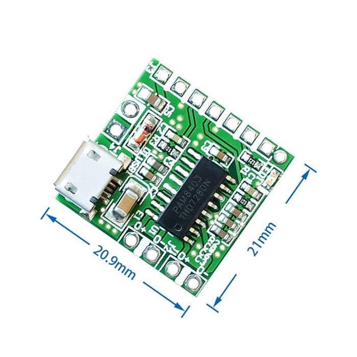 Power Amplifier (2x3) PAM 8403 + Micro USB (491)