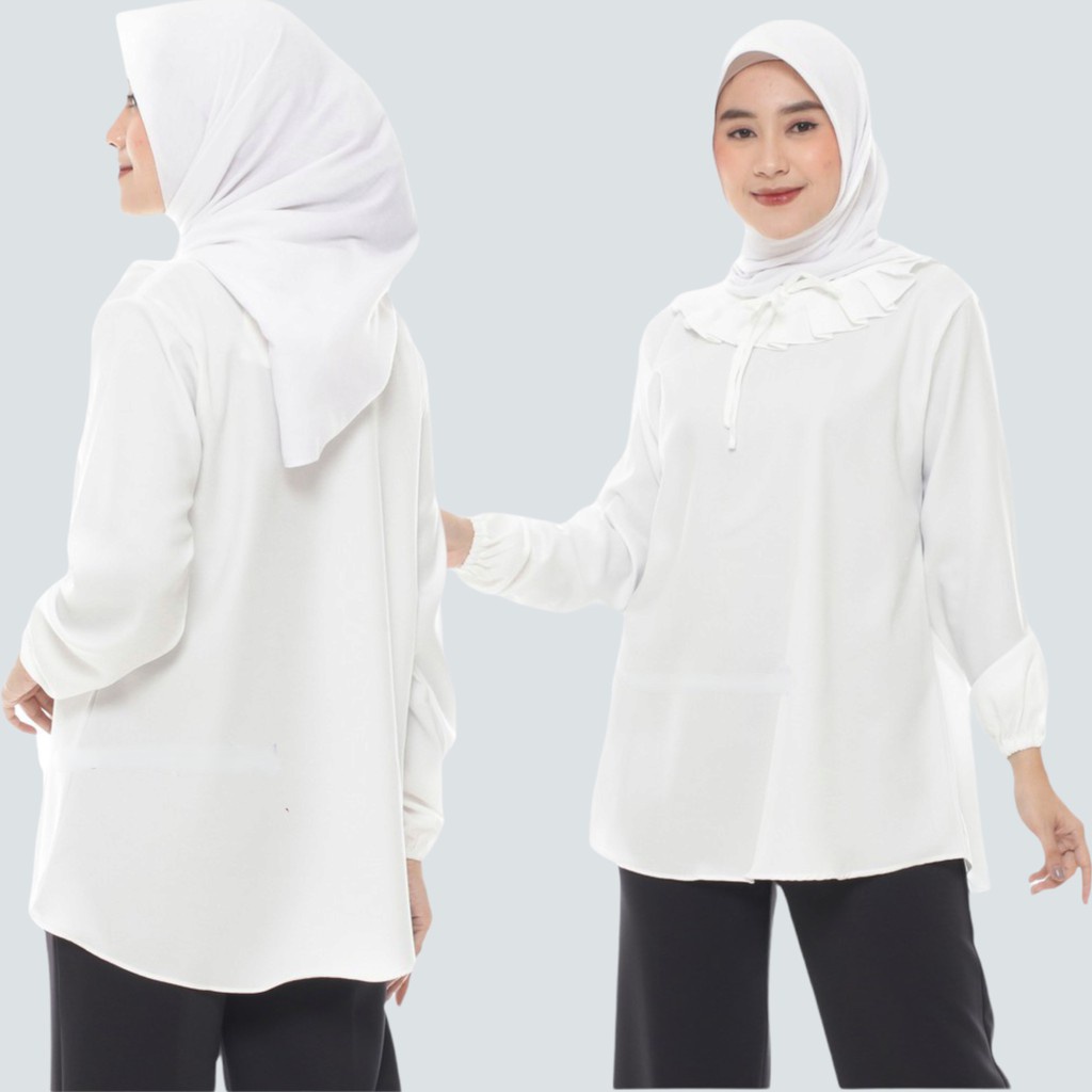 INDY BLOUSE KOREA STYLE LENGAN BALON//BLOUSE WANITA KERAH REMPEL//ATASAN WANITAPREMIUM//BLOUSE WANITA TERBARU//INDY BLOUSE LENGAN PANJANG WANITA MUSLIMAH// BLOUSE  WANITA MURAH