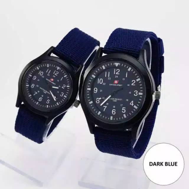 Dikirim Dari Jakarta)Jam Tangan Couple Canvas Laris (Terima Cod)