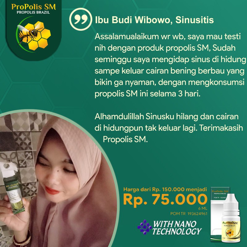 Obat Tetes Sinusitis Akut Kronis Gejala Sinusitis Untuk Anak &amp; Dewasa Propolis SM Original