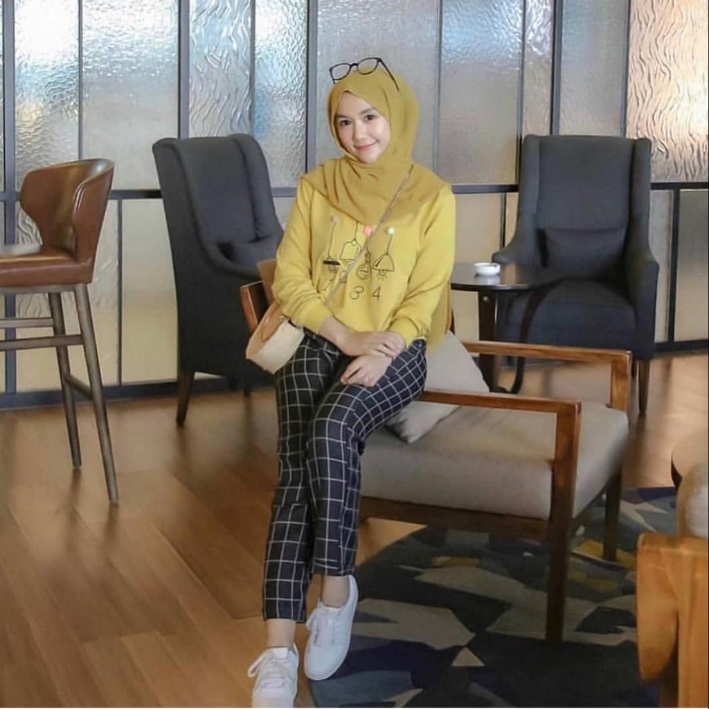 COD ZOYA SQUARE PANTS | CELANA BASIC TARTAN SQUARE | CELANA HITS SELEBGRAM