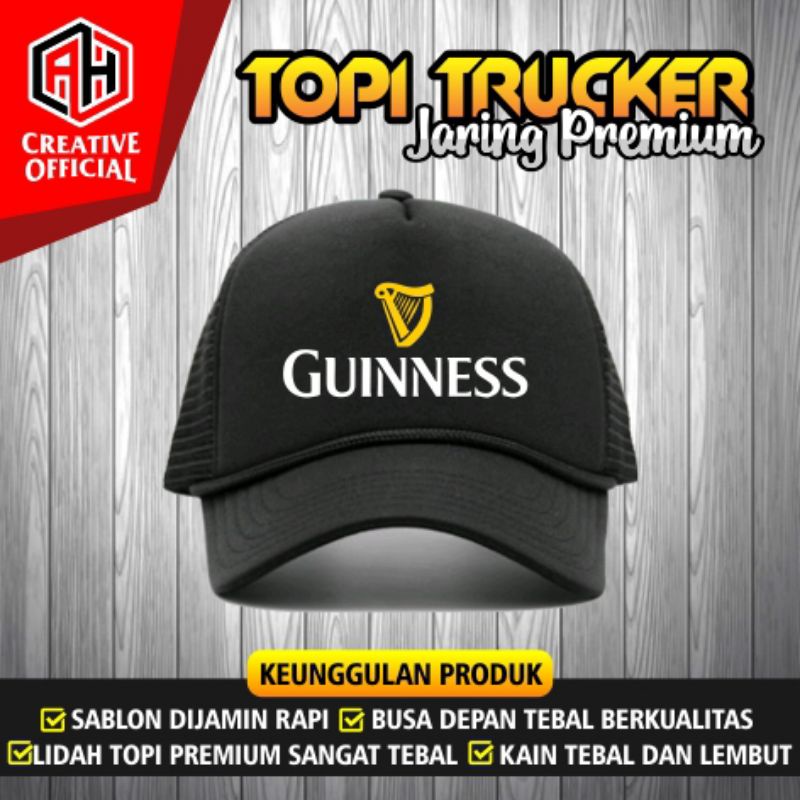 TOPI JARING PRIA / TOPI TRUCKER PREMIUM GUINNESS HIGH QUALITY