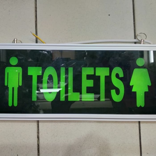 Lampu Exit Led Kaca Mirror Tulisan Toilet