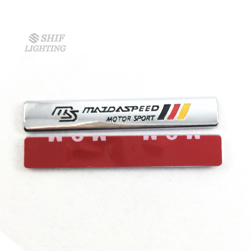 1Pc Stiker Emblem Fender Mobil Mazda MS Logo Mazda Bahan Metal untuk Mazda